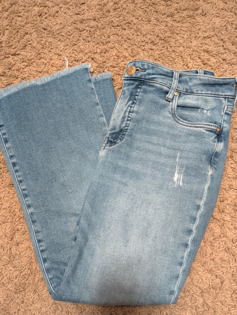 KUT Light Blue Women's Jeans Flared & Distressed Stretch Denim Size 6